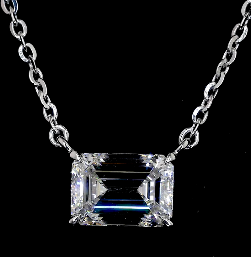 3ctw Prong Emerald Solitaire Pendant