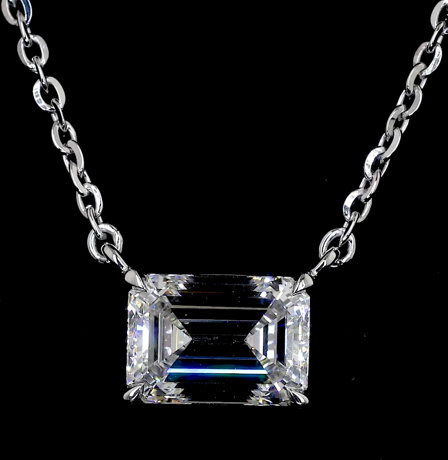 3ctw Prong Emerald Solitaire Pendant
