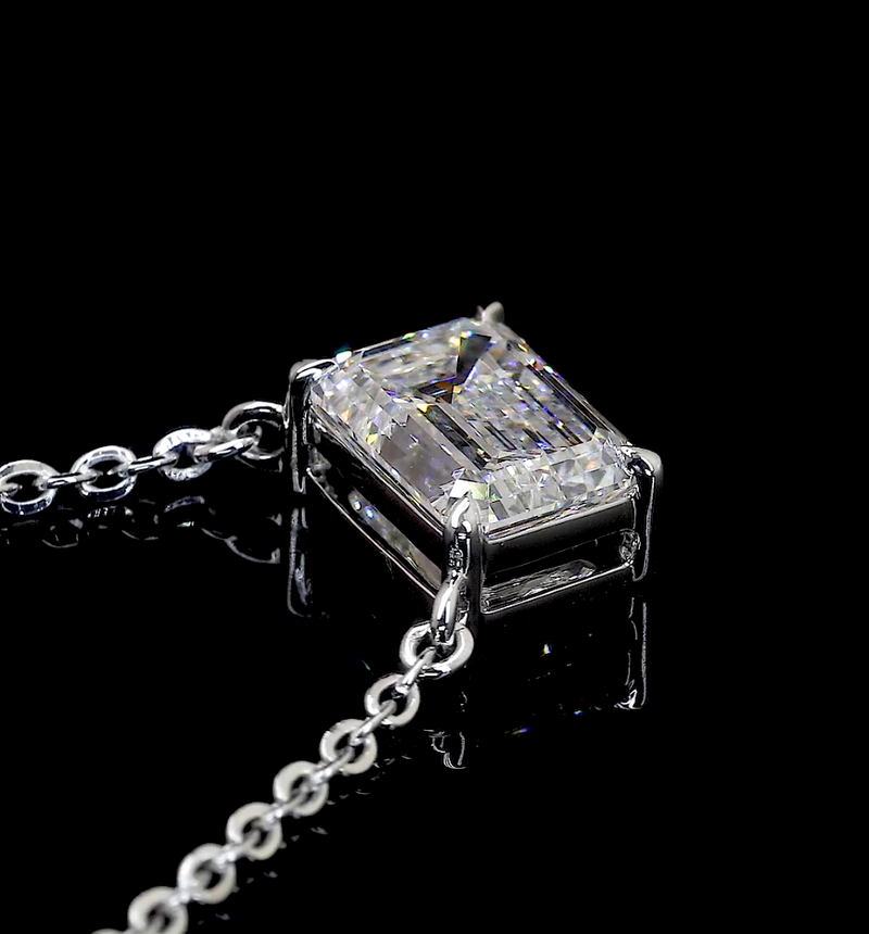 2ctw Prong Emerald Solitaire Pendant