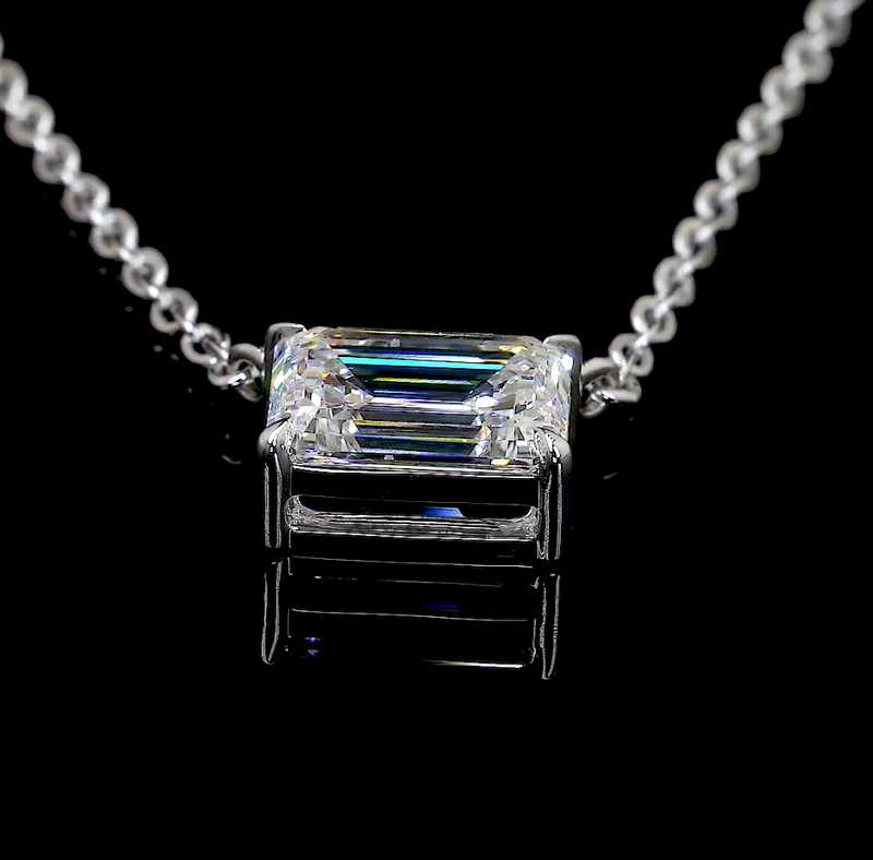 2ctw Prong Emerald Solitaire Pendant