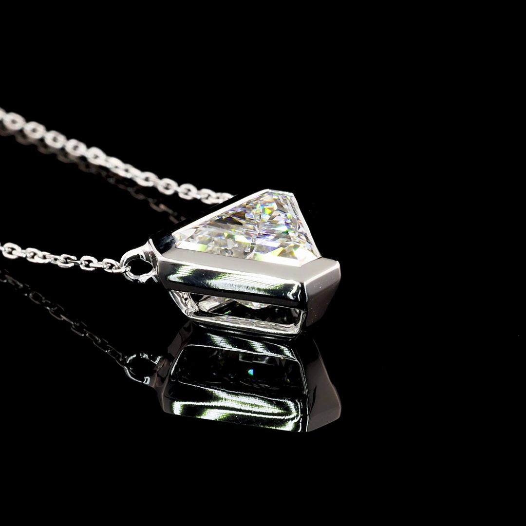 2ctw Bezel Triangle Solitaire Pendant