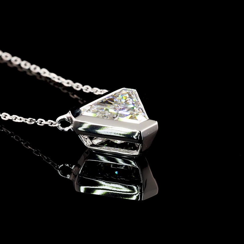 2ctw Bezel Triangle Solitaire Pendant