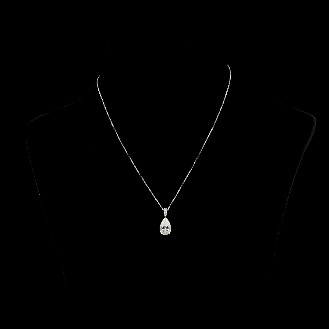 2-1/2ctw Prong East West Pear & Round Pendant Pendant