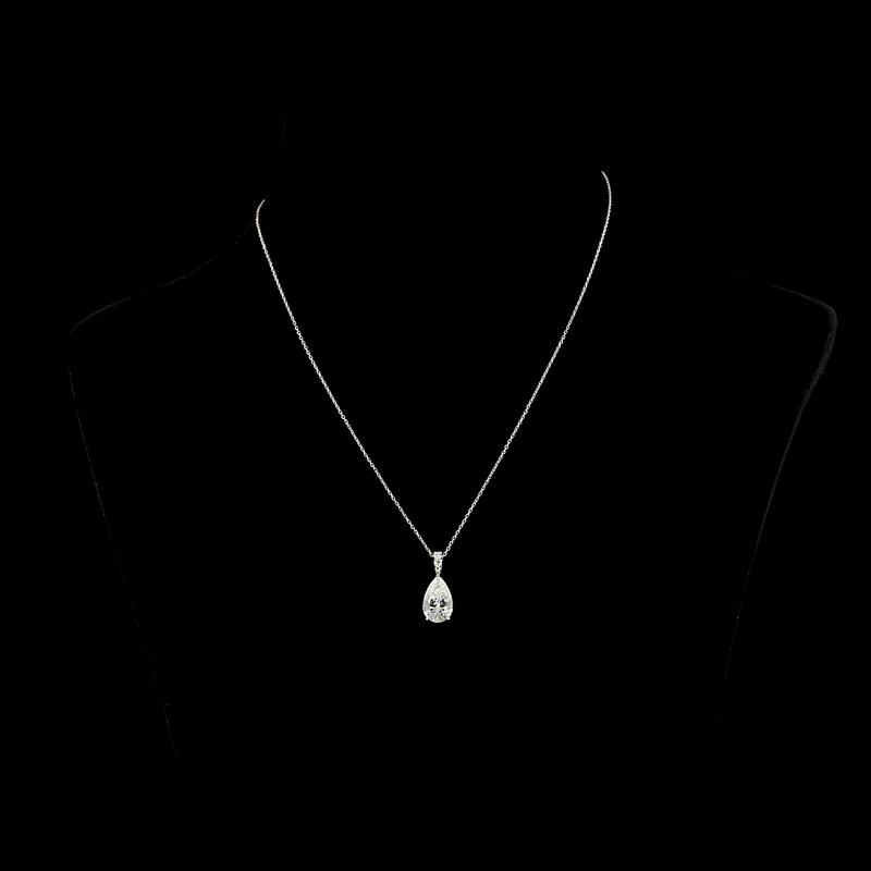 2-1/2ctw Prong East West Pear & Round Pendant Pendant