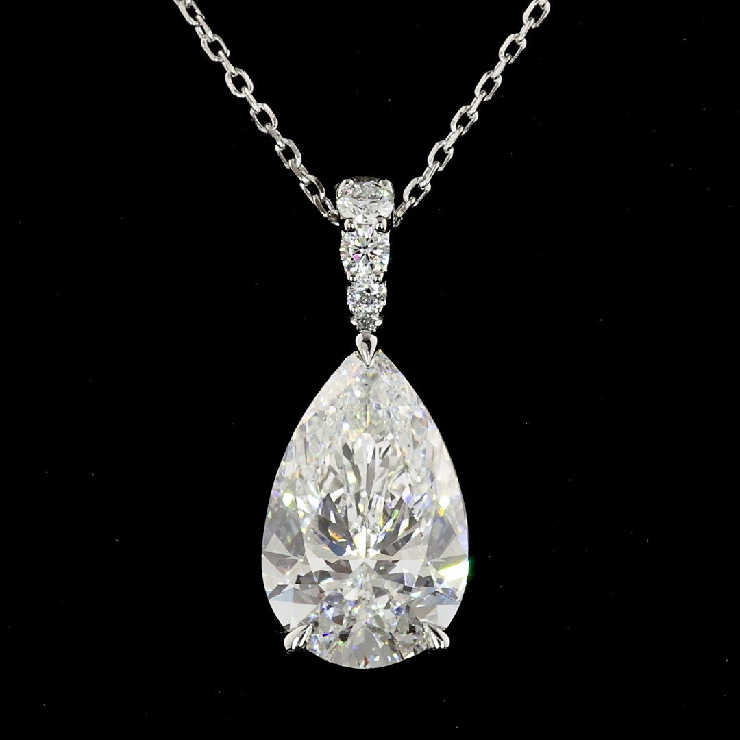 2-1/2ctw Prong East West Pear & Round Pendant
