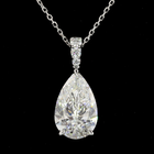 2-1/2ctw Prong East West Pear & Round Pendant