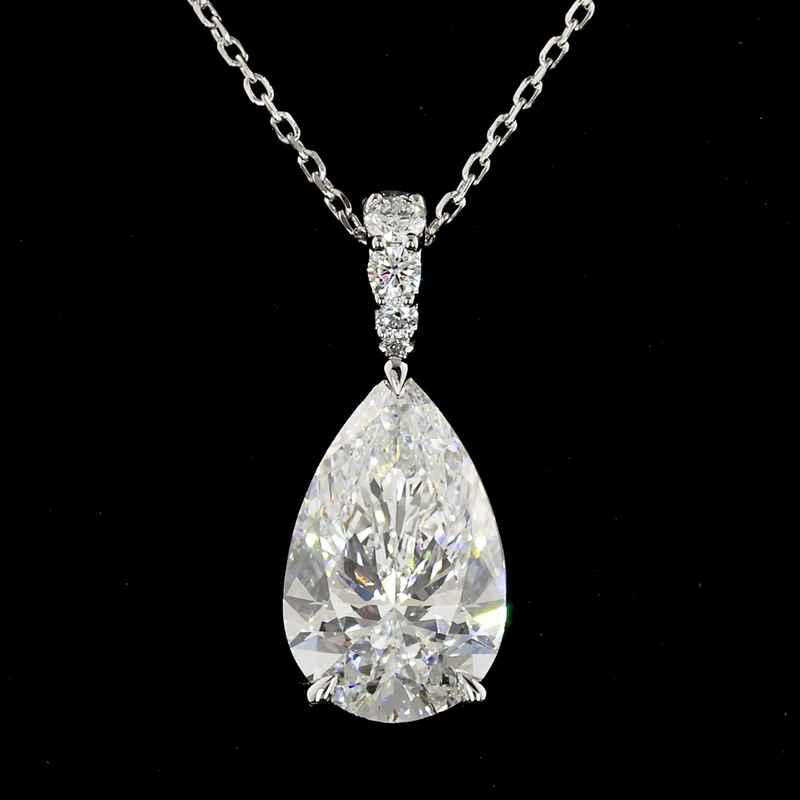 2-1/2ctw Prong East West Pear & Round Pendant Pendant