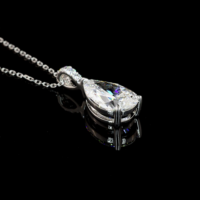 2-1/2ctw Prong East West Pear & Round Pendant Pendant