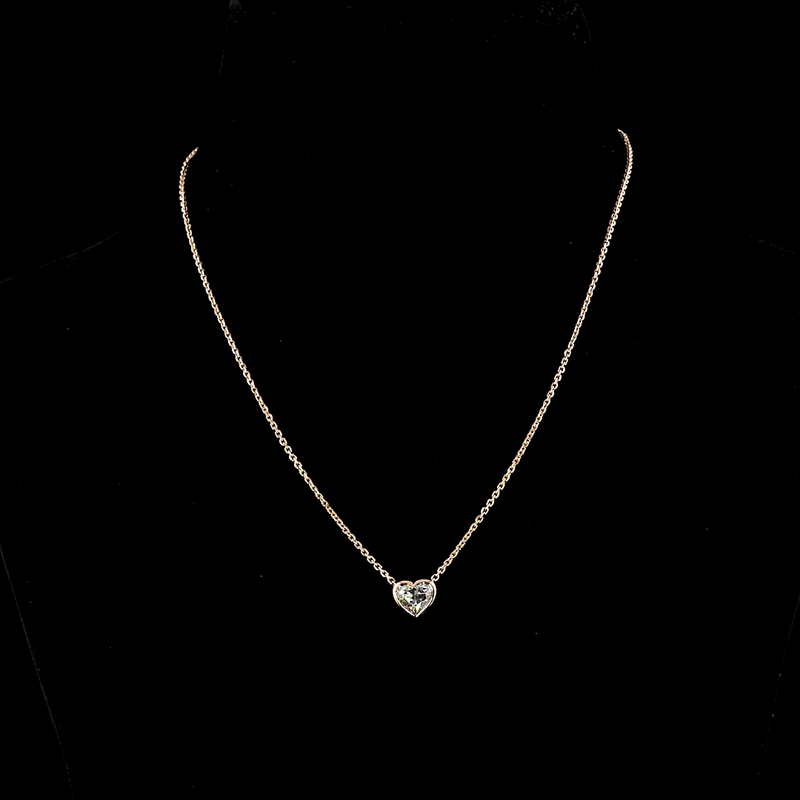 1-1/2ctw Bezel Heart Solitaire Pendant