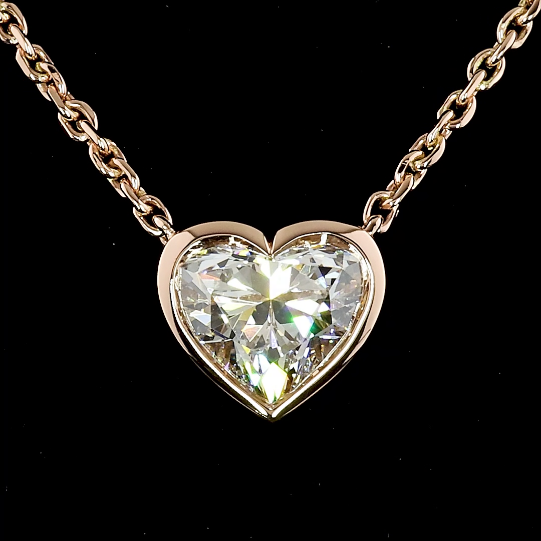 1-1/2ctw Bezel Heart Solitaire Pendant