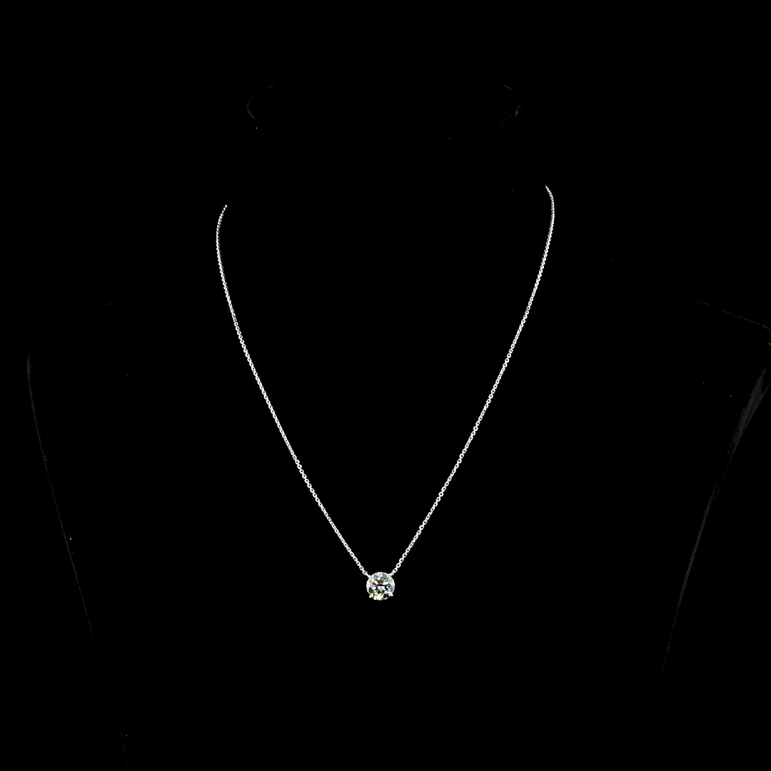 1-1/2ctw Prong Round Solitaire Pendant