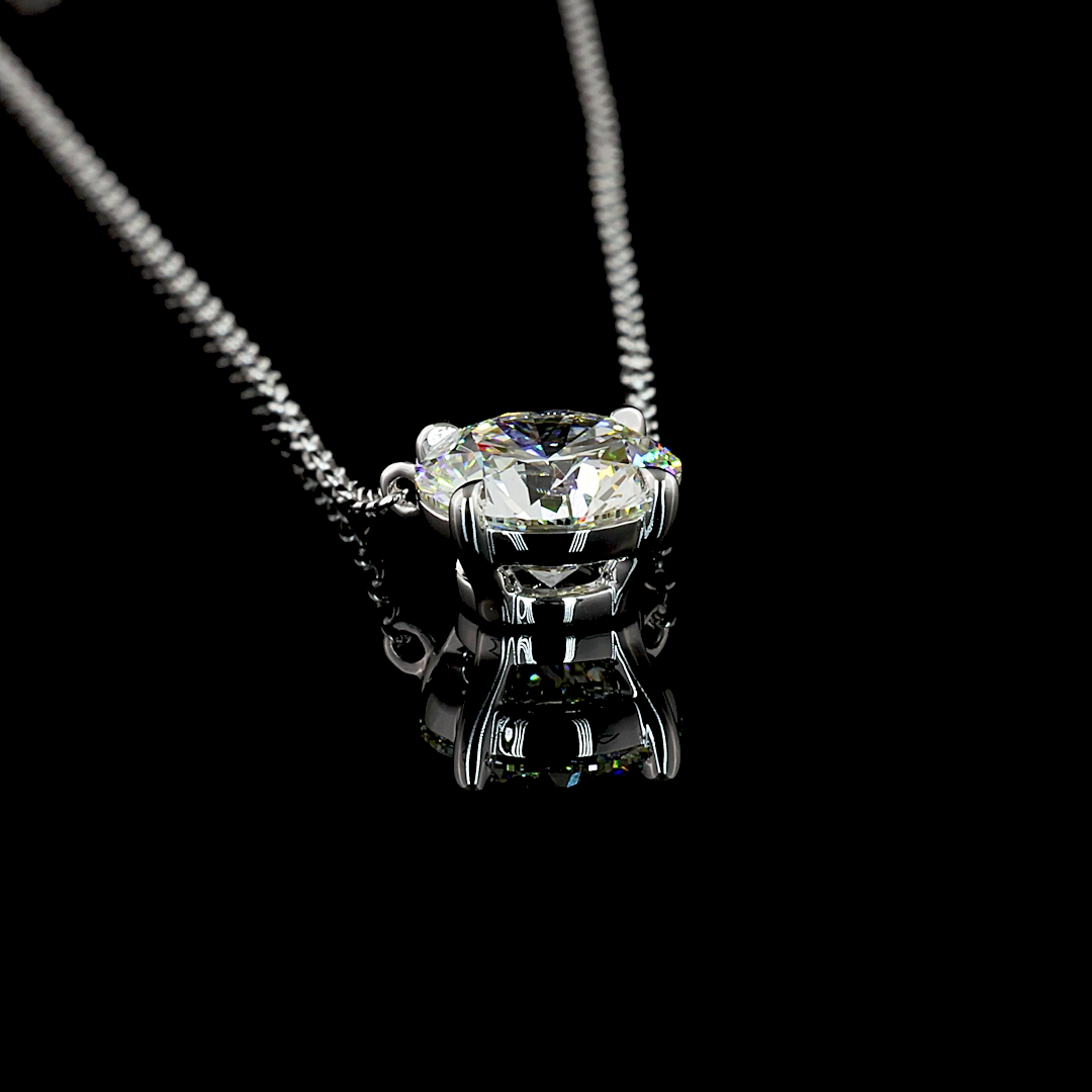 1-1/2ctw Prong Round Solitaire Pendant