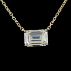 1ctw Prong East West Emerald Solitaire Pendant