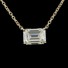 1ctw Prong East West Emerald Solitaire Pendant