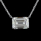 2ctw Prong East West Emerald Solitaire Pendant