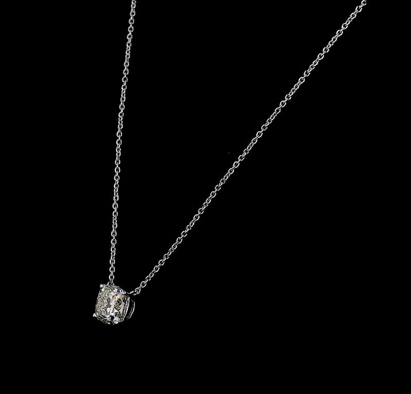 3ctw Prong East West Cushion Solitaire Pendant