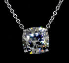 3ctw Prong East West Cushion Solitaire Pendant