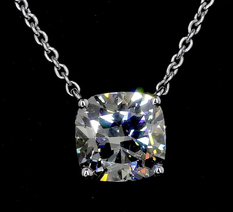 3ctw Prong East West Cushion Solitaire Pendant