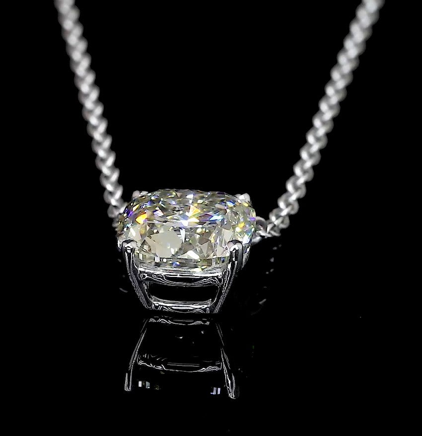 3ctw Prong East West Cushion Solitaire Pendant