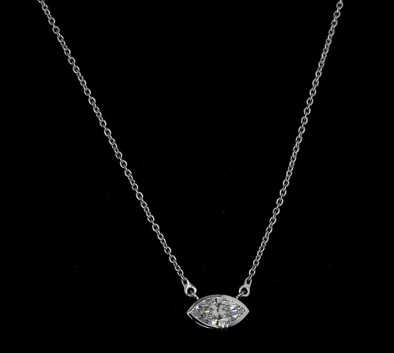 3-3/4ctw Bezel Marquise Solitaire Pendant