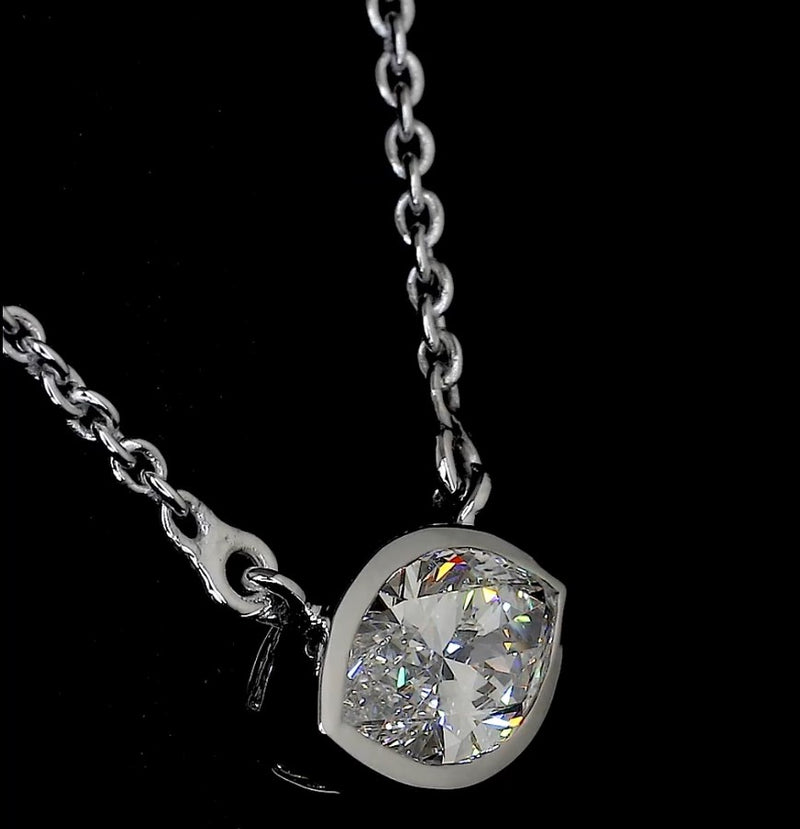 3-3/4ctw Bezel Marquise Solitaire Pendant