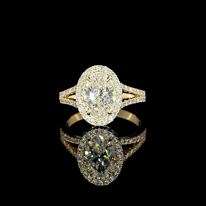 1-1/2ct Oval Diamond Split Shank Engagement Ring