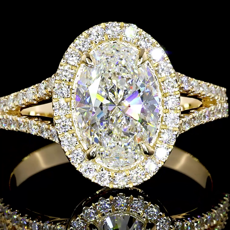 1-1/2ct Oval Diamond Split Shank Engagement Ring