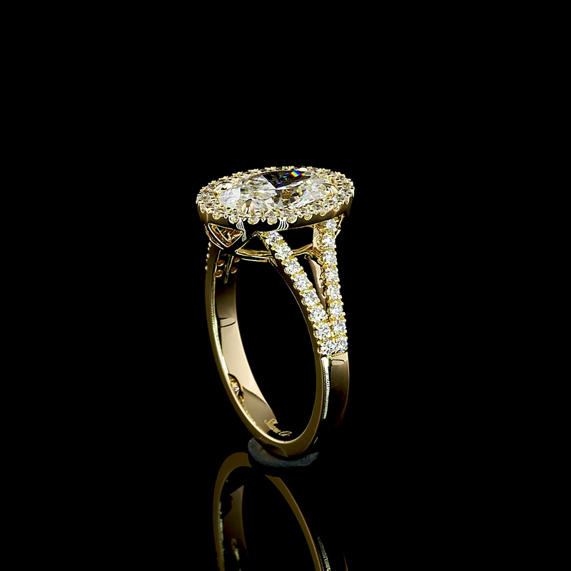 1-1/2ct Oval Diamond Split Shank Engagement Ring