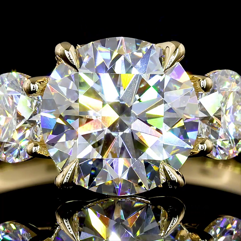 1-1/2ct Round Diamond Three Stone Engagement Ring