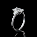2ct Emerald Diamond Three Stone Engagement Ring