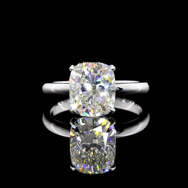 2-3/4ct Cushion Diamond Solitaire Engagement Ring