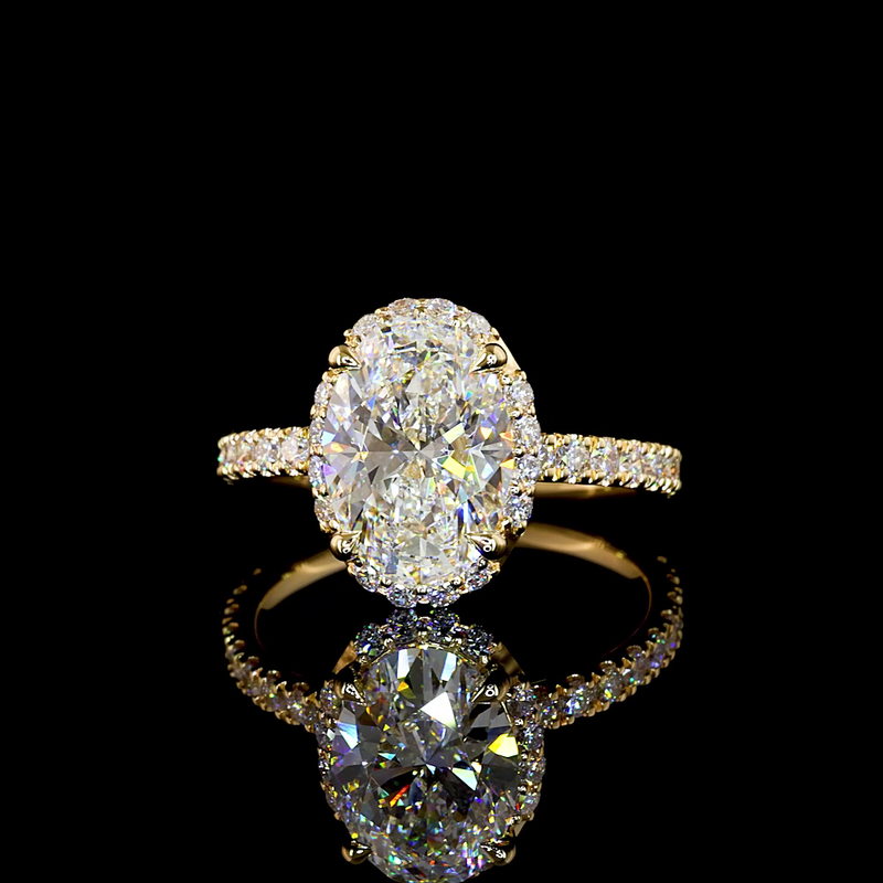 2-1/2ct Oval Diamond Halo Engagement Ring