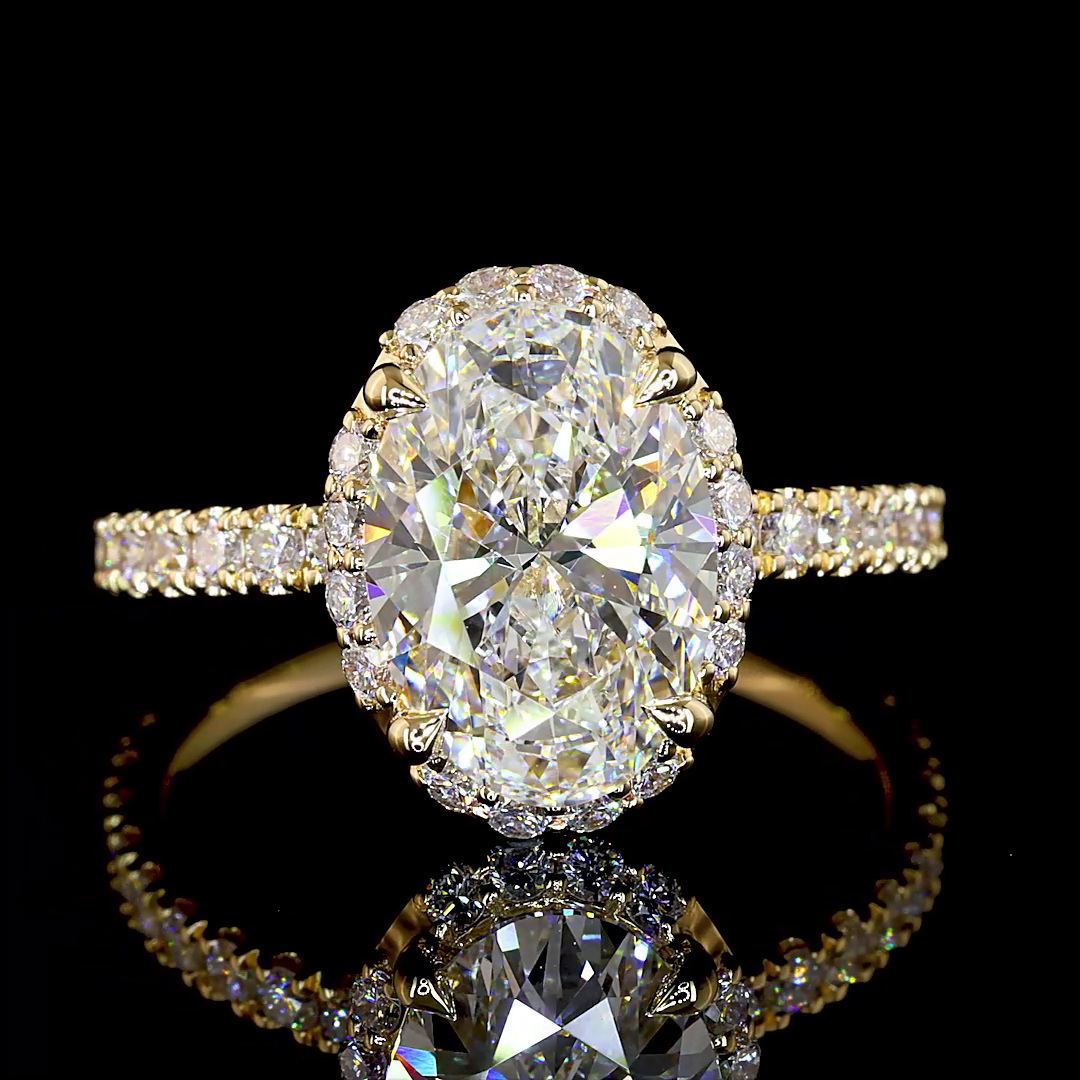 2-1/2ct Oval Diamond Halo Engagement Ring