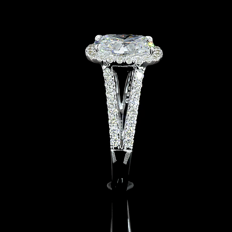 2ct Cushion Diamond Split Shank Engagement Ring