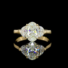 1-1/2ct Oval Diamond Three Stone Engagement Ring