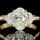 1-1/2ct Oval Diamond Three Stone Engagement Ring