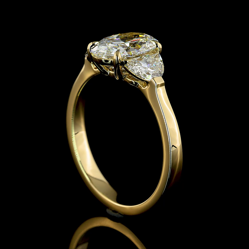 1-1/2ct Oval Diamond Three Stone Engagement Ring