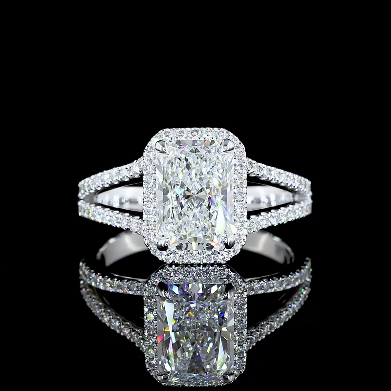 2ct Radiant Diamond Split Shank Engagement Ring