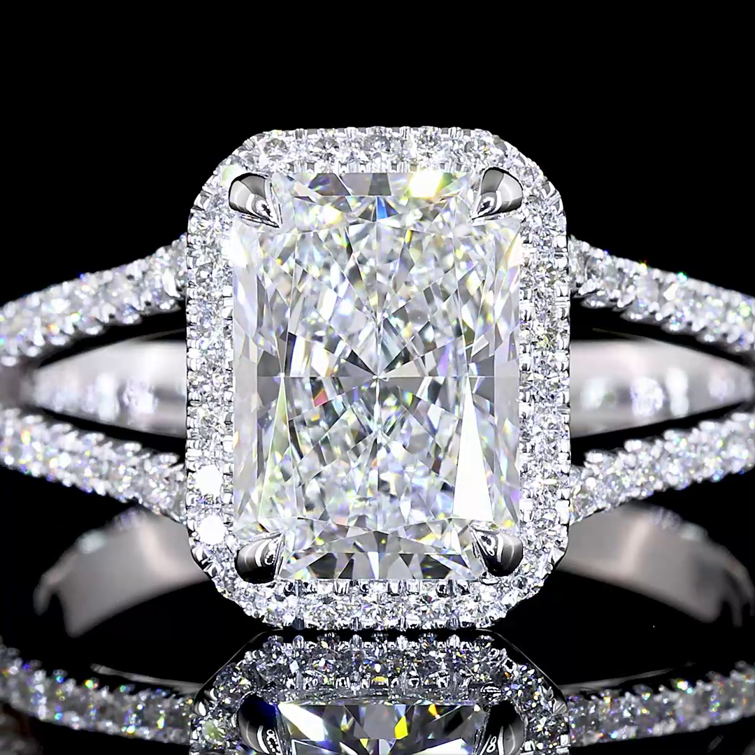 2ct Radiant Diamond Split Shank Engagement Ring