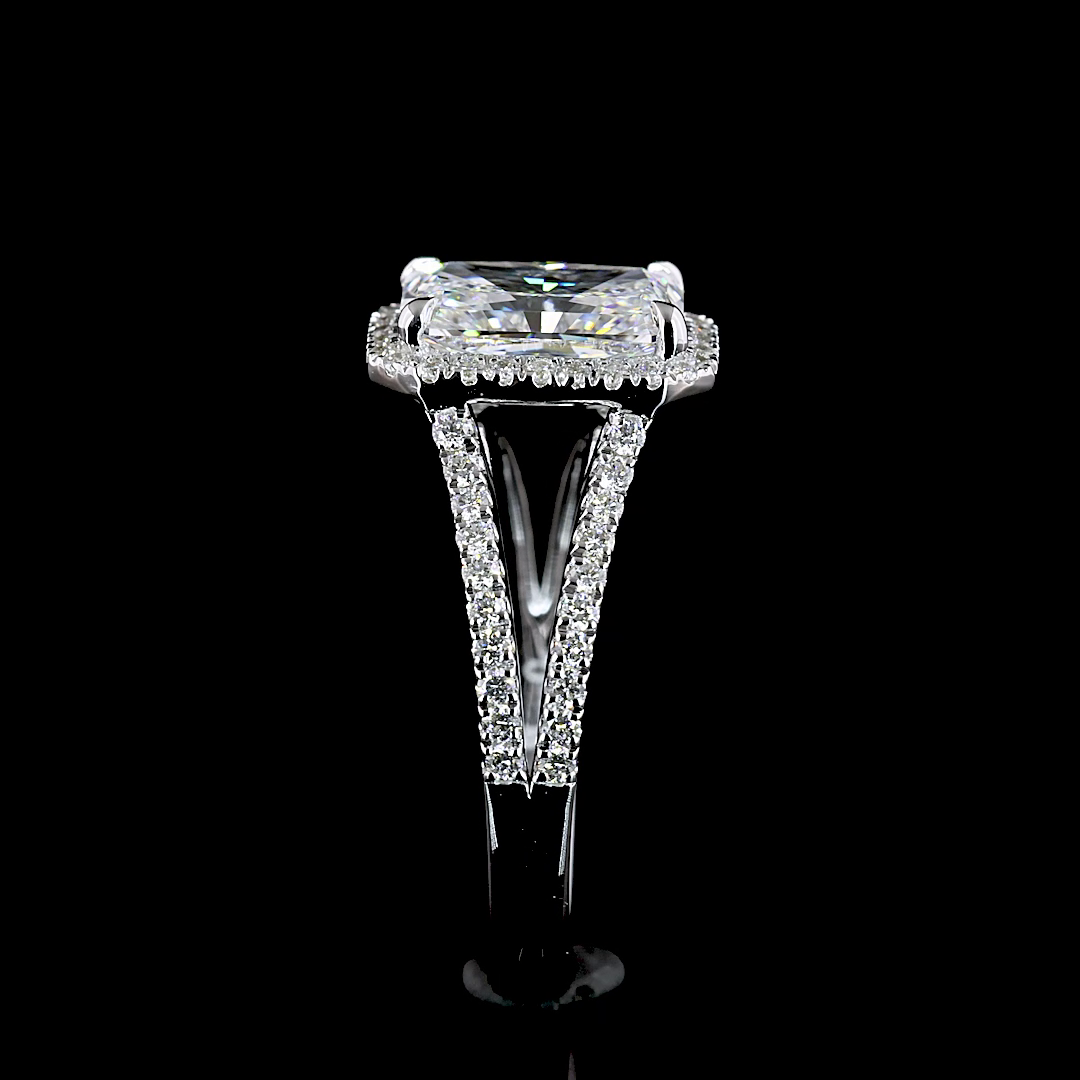 2ct Radiant Diamond Split Shank Engagement Ring