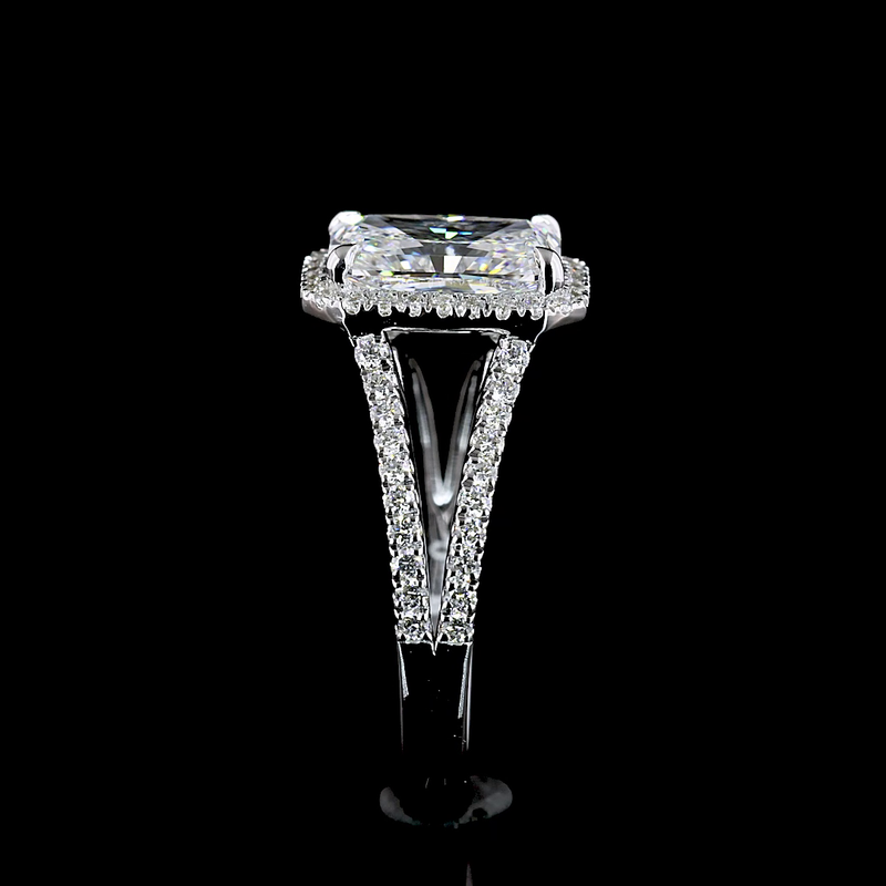2ct Radiant Diamond Split Shank Engagement Ring