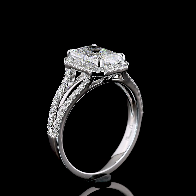 2ct Radiant Diamond Split Shank Engagement Ring