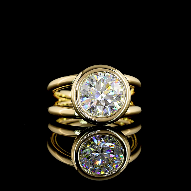 3ct Round Diamond Solitaire Engagement Ring
