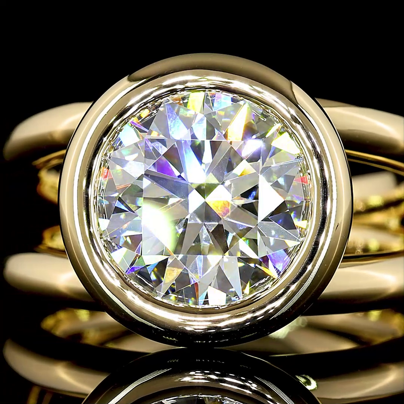 3ct Round Diamond Solitaire Engagement Ring