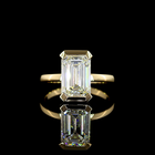 3-1/2ct Emerald Diamond Solitaire Engagement Ring