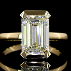 3-1/2ct Emerald Diamond Solitaire Engagement Ring