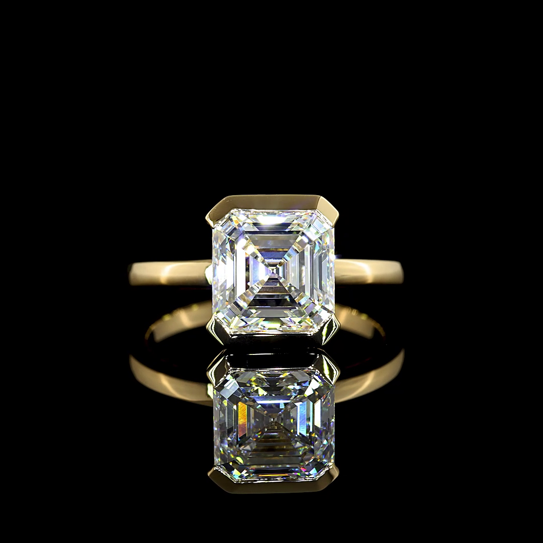 3ct Asscher Diamond Solitaire Engagement Ring