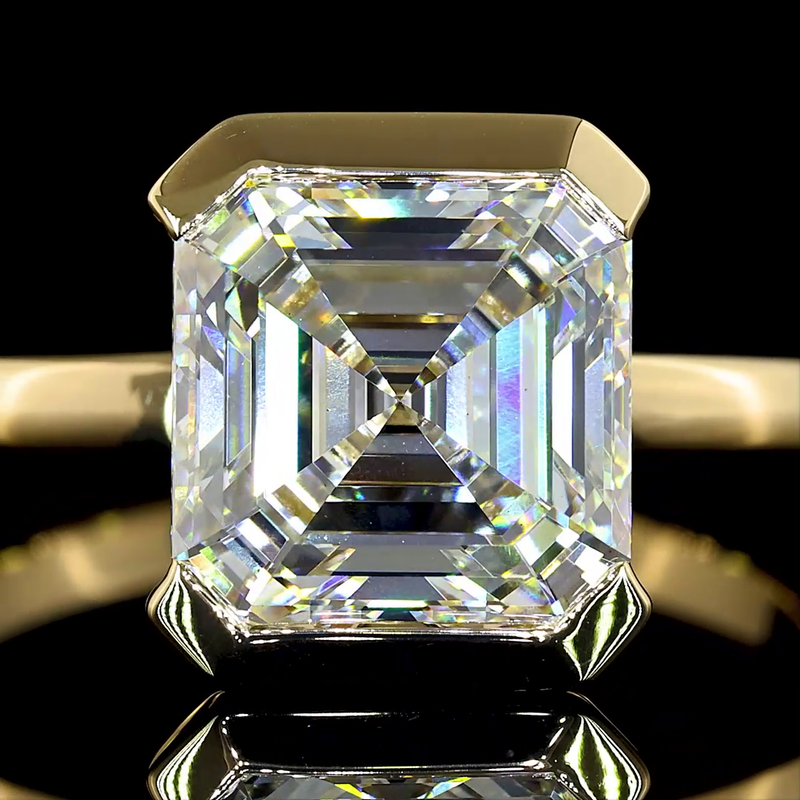 3ct Asscher Diamond Solitaire Engagement Ring