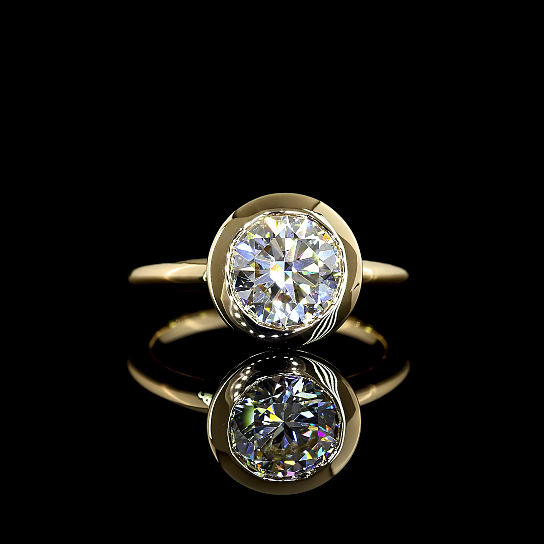 2ct Round Diamond Hidden Halo Engagement Ring