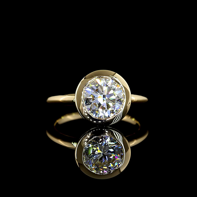 2ct Round Diamond Hidden Halo Engagement Ring